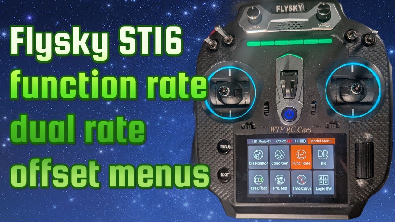 Flysky ST16 Function rate DR and Offset.