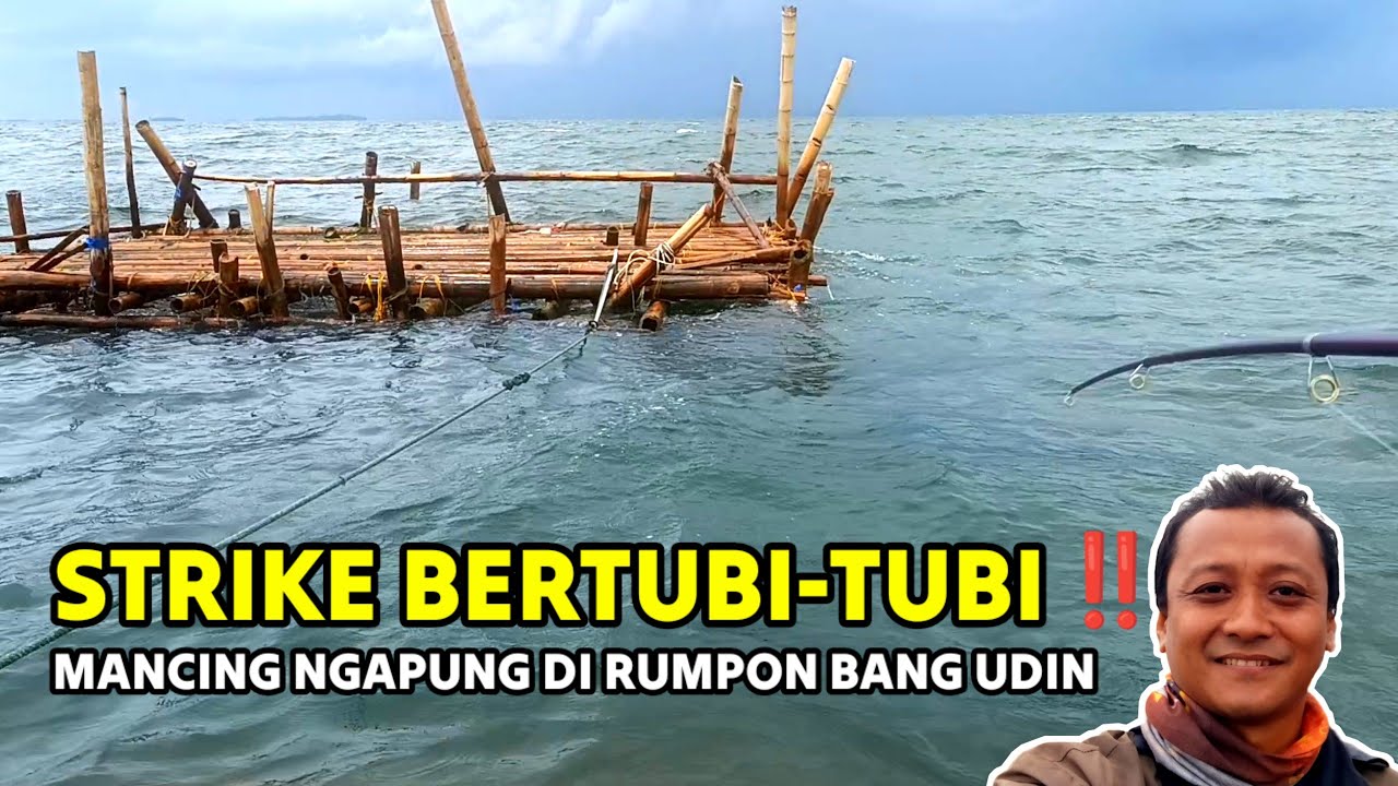 STRIKE BERTUBI-TUBI IKAN AMPAR-AMPARAN‼️Mancing Ngotrek di rumpon Bang Udin Sampe Kusut