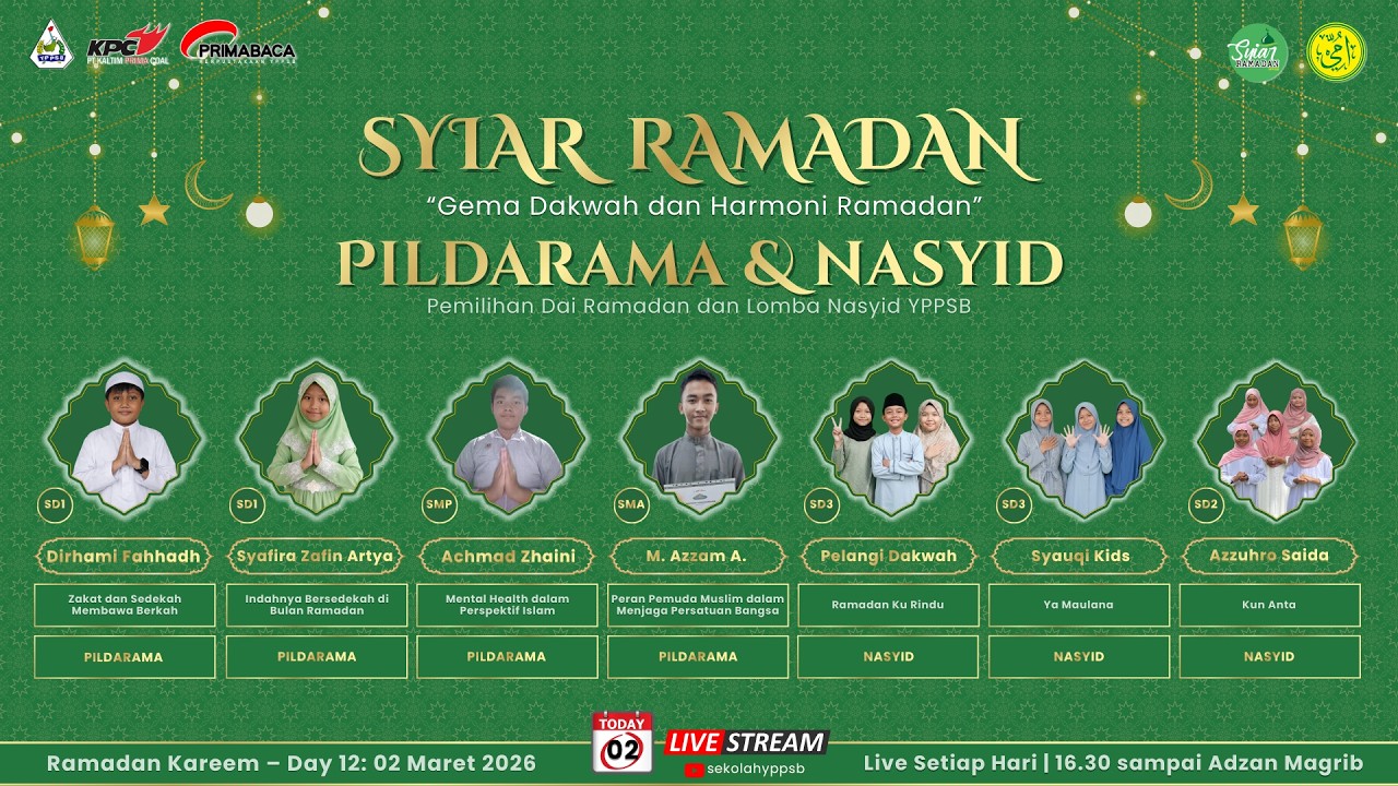 SYIAR RAMADAN — PILDARAMA & NASYID | Senin, 02 Maret 2026