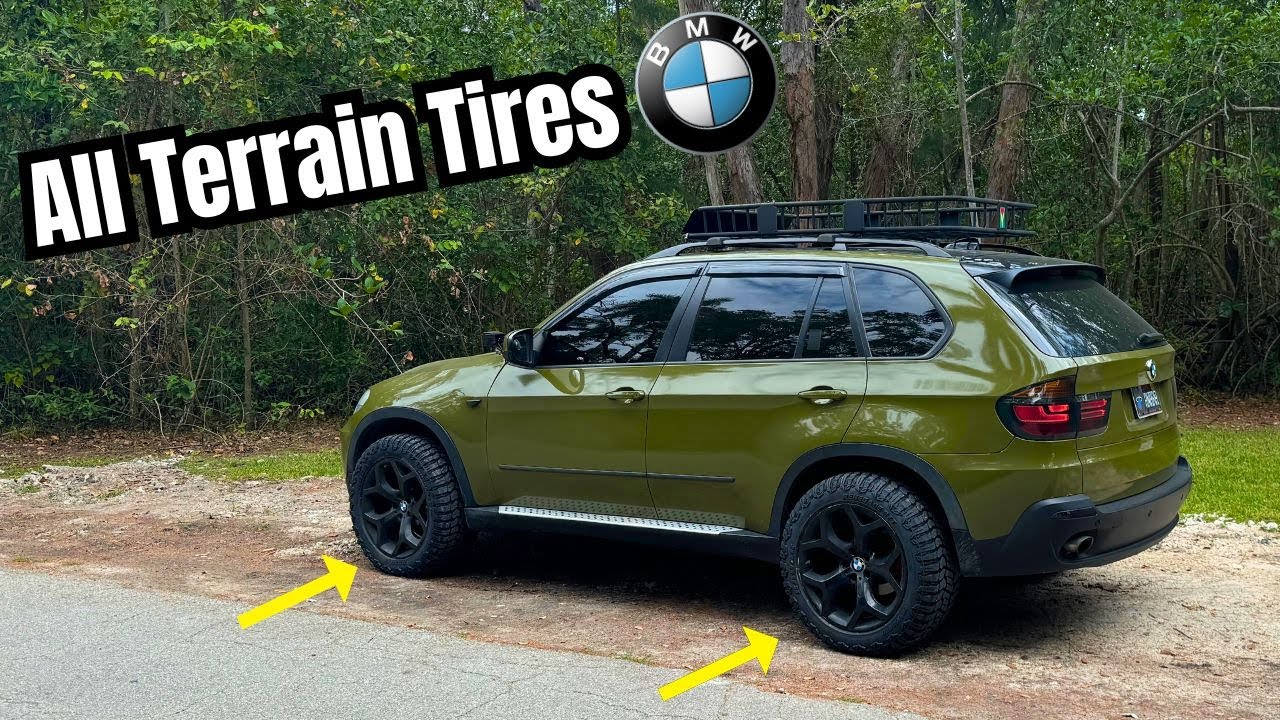 ВНЕДОРОЖНЫЕ ШИНЫ НА МОЕМ ПОДНЯТОМ BMW X5!!