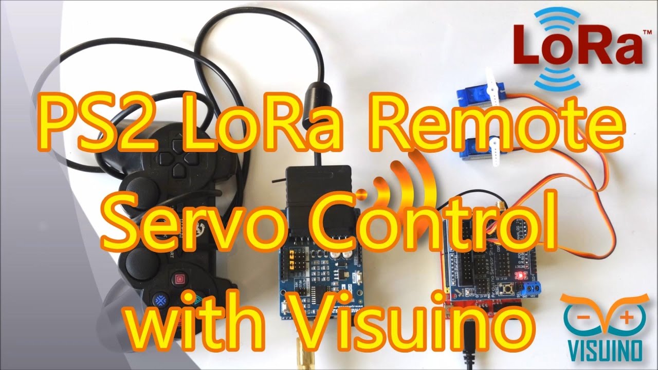 Visuino Tutorial: Long Distance Remote PS2 Servo Control with RFM95W/RFM98W Makerfabs LoRa Shields