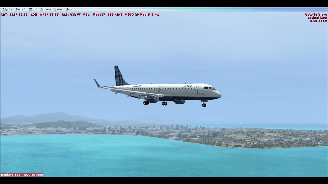 CHEGADA EM FLORIPA ILHA DA MAGIA E 190 JET BLUE ILS pista 14   by Cmte  JLuiz