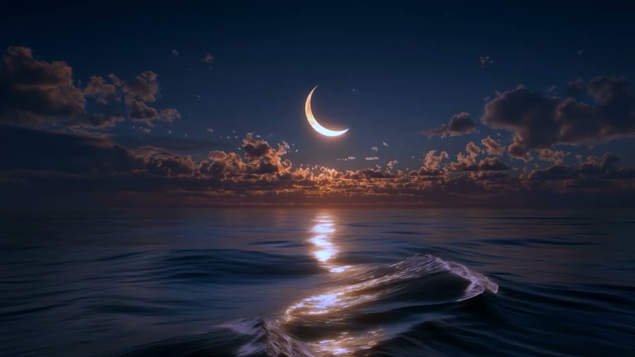 Calm Ocean Piano Ambience | 10 Hours Relaxing Sea Waves & Soft Birds | 4K TV Art