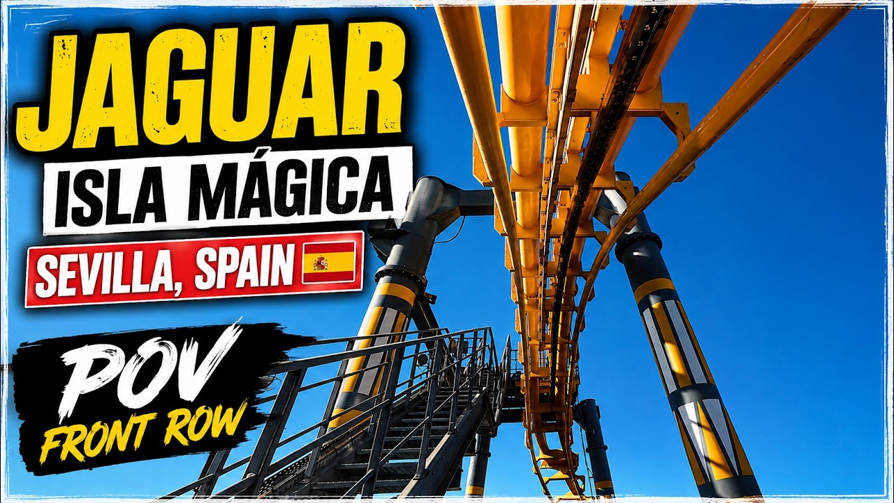 Jaguar Isla Magica Front Row 4K POV - CRAZY Suspended coaster in Sevilla!