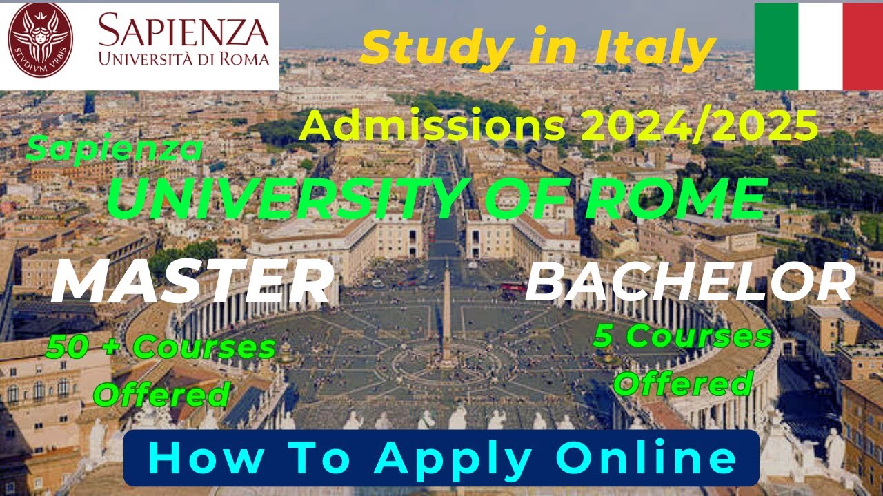 Study in Italy 2024 | How to Apply Sapienza University of Rome | Master & Bachelor Admission Details