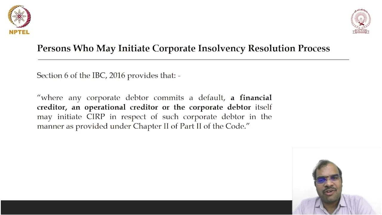 Introduction to IBC, Who may Initiate CIRP