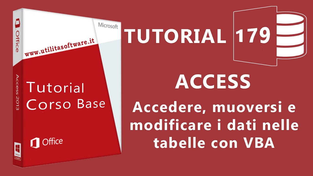 Access:  Accedere, muoversi e modificare dati tabelle con VBA - Tutorial 179
