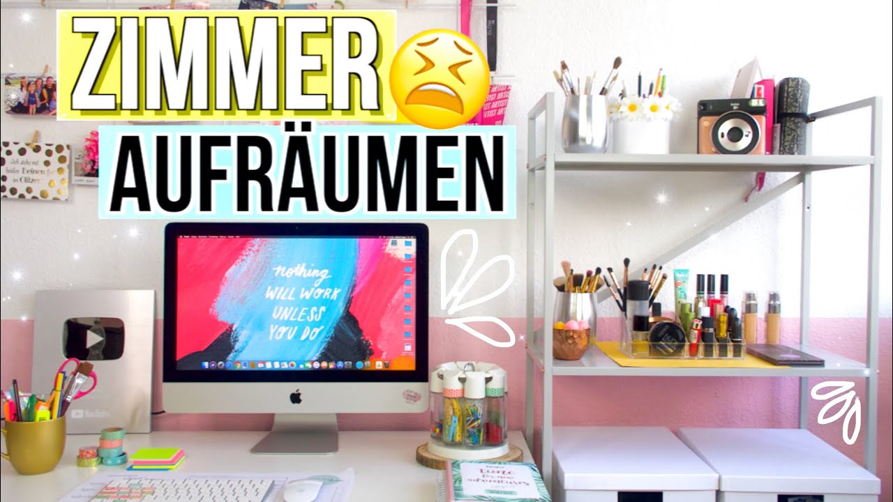 SCHNELL Zimmer aufräumen - Organisation HACKS & DIYs 🆘Zimmer aufräumen 2018