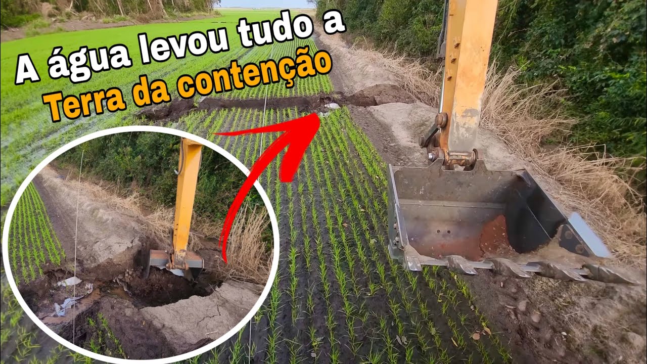 ARRUMANDO ESTOURO QUE A ÁGUA FEZ POR QUASA DA INFILTRAÇÃO 💦 Escavadeira hidráulica 1