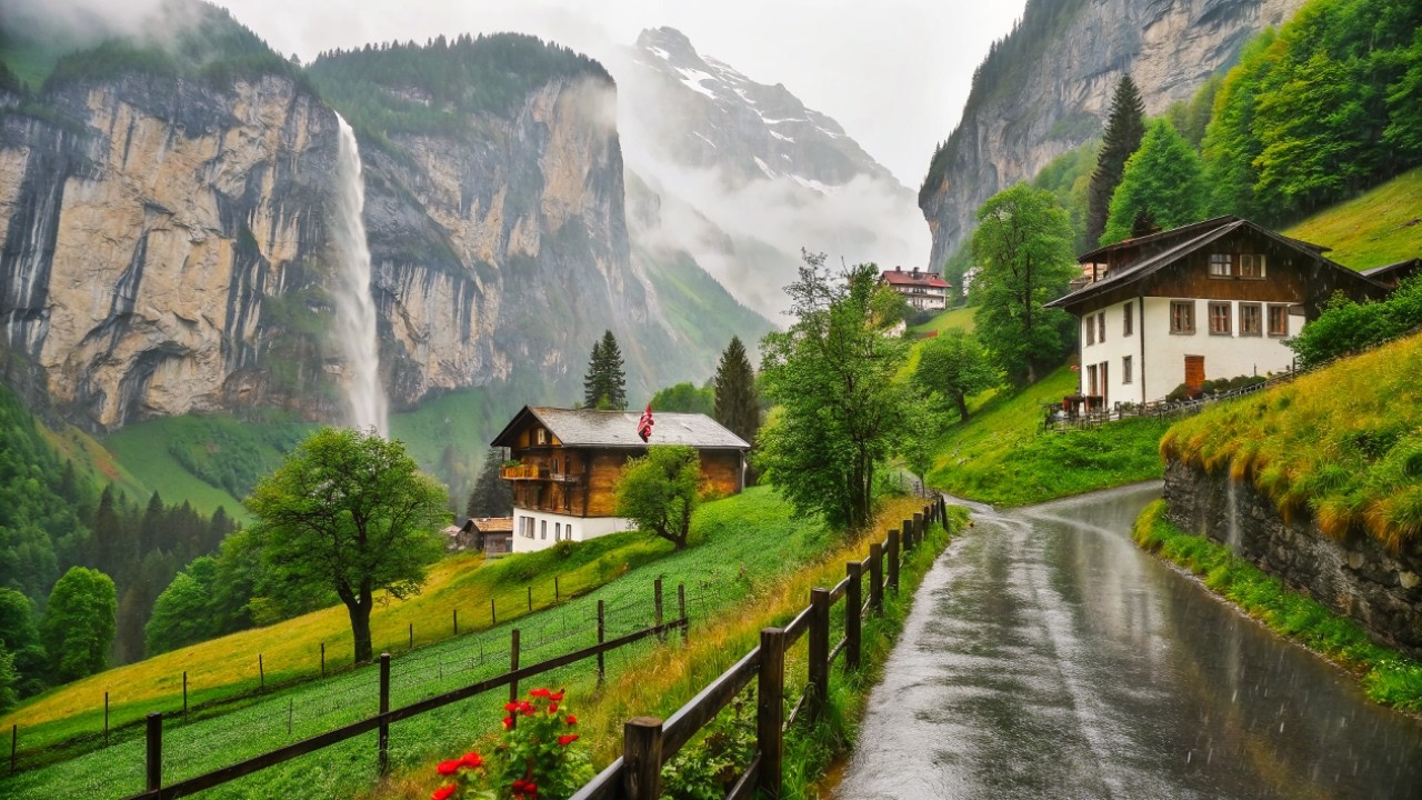 Прогулка под дождем 🌧️: Интерлакен и Лаутербруннен: Швейцария 🇨🇭: Пешеходная экскурсия