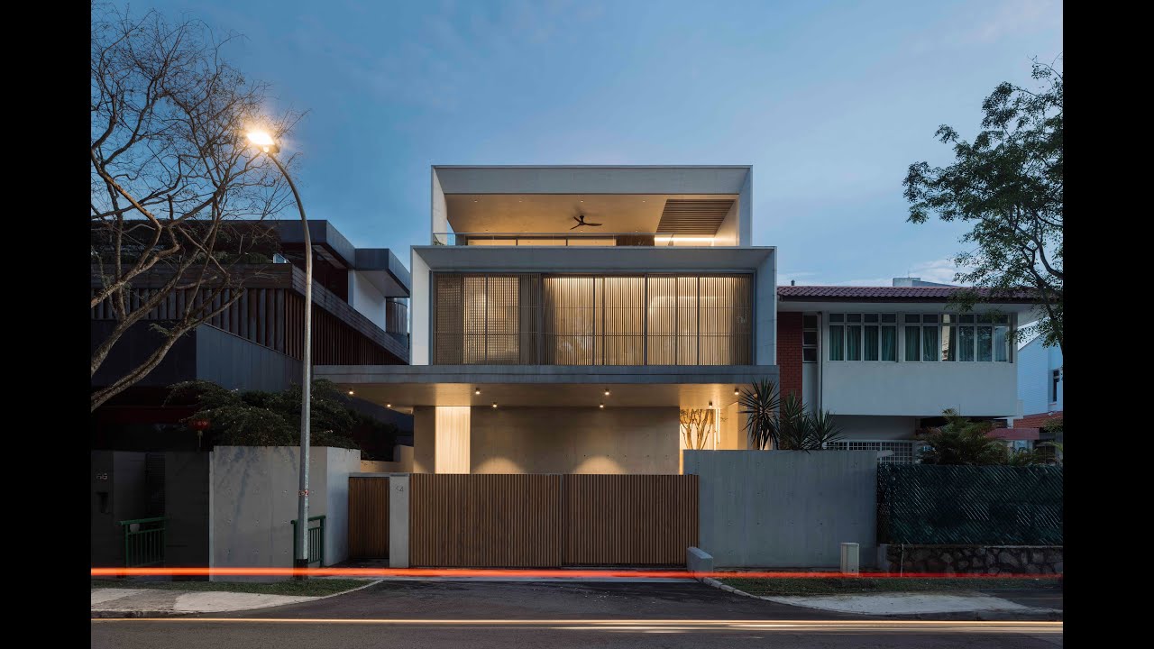Frame House - a contemporary family home facing a park, with framed views of the raintree canopy.
