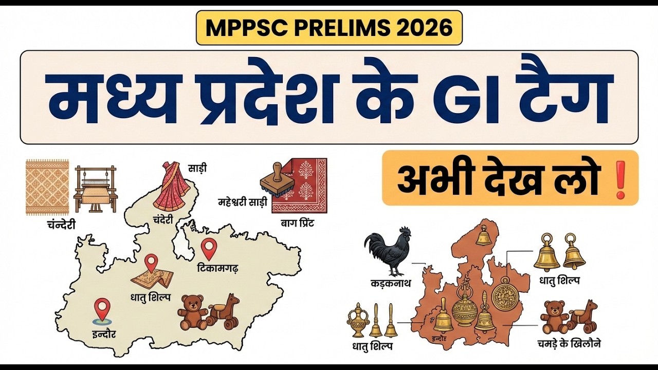 मध्य प्रदेश के GI टैग | MPPSC Prelims 2026 | MP GK Important Topic | Quick Revision