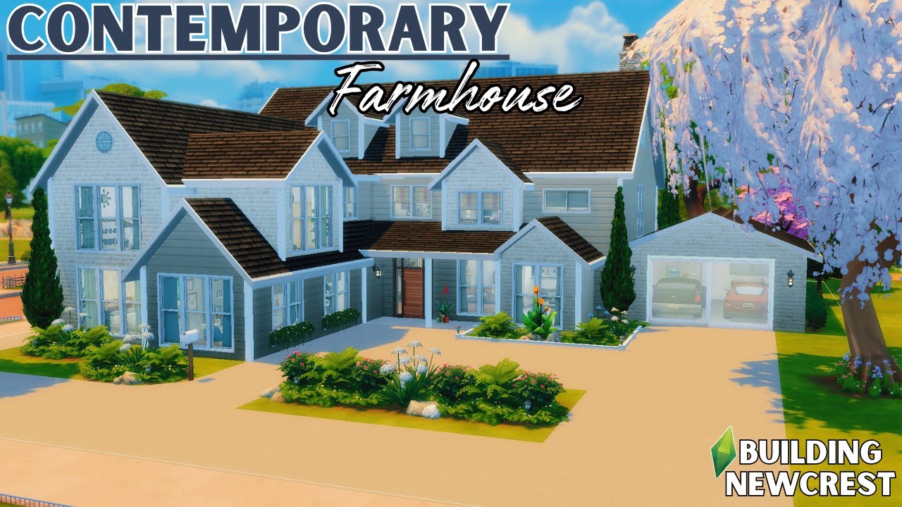 Building Newcrest: Contemporary Farmhouse | The Sims 4 | Stop Motion Build