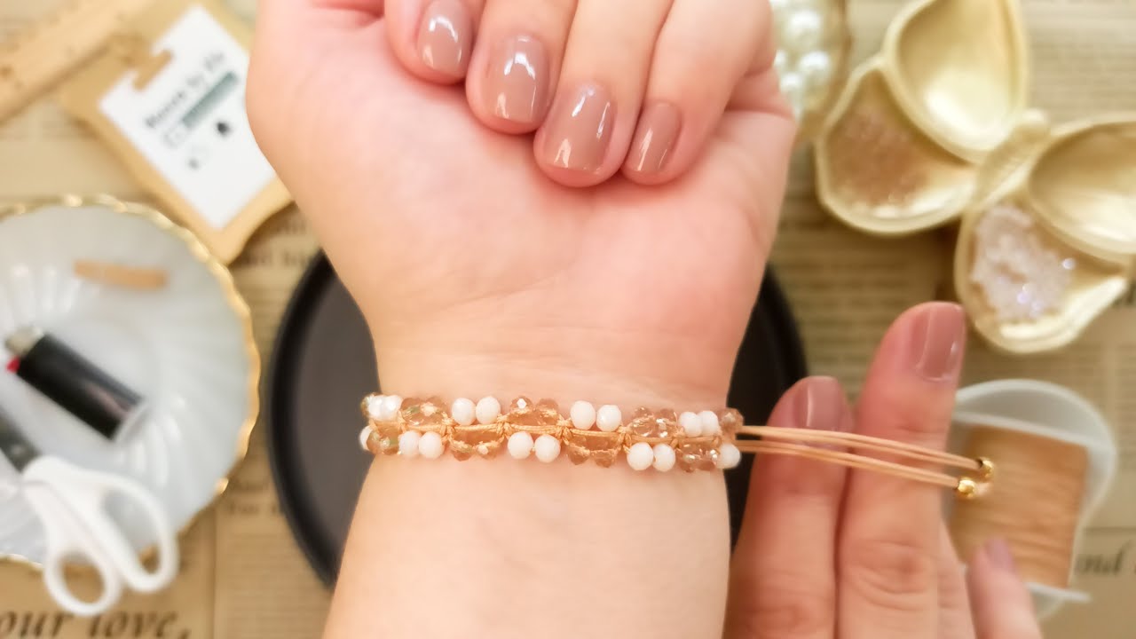 Pulsera de hilo con cristales de 2 colores fácil y rápido Easy Bracelet