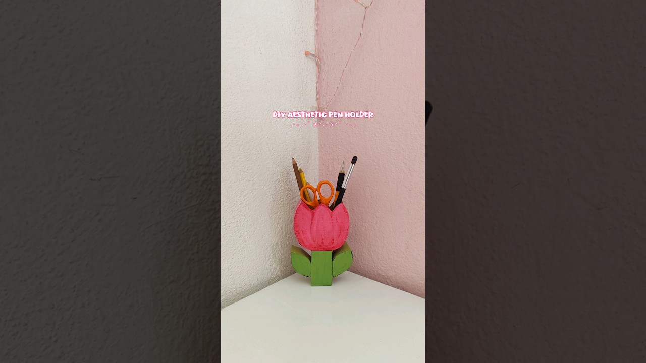 Diy Aesthetic Pen Holder 🌷|| Brush Holder #shorts #diy #art #decor #aesthetic #craft