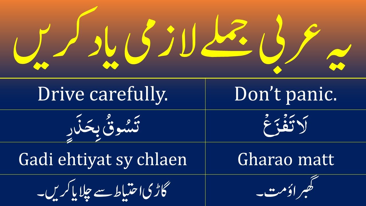 Speak Arabic like Natives | Learn these Important Arabic to English and Urdu Sentences | EngRabic