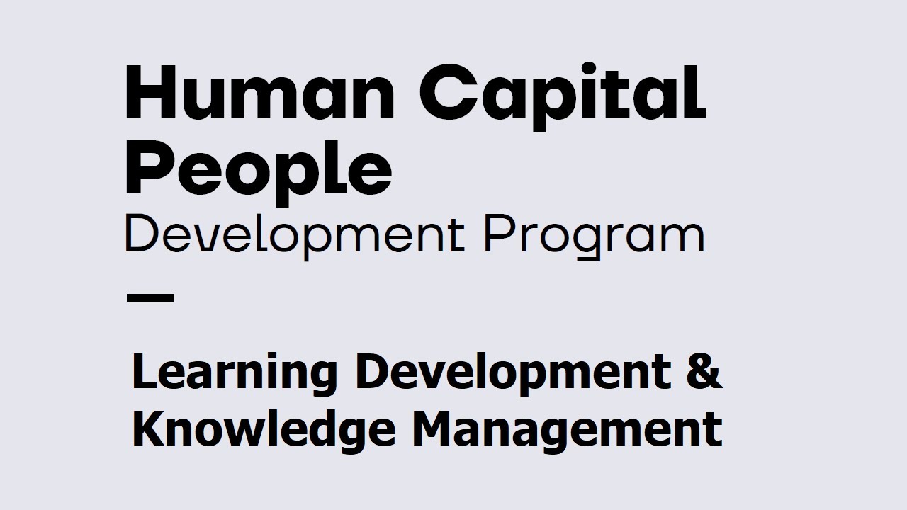 HCPDP - Learning Development & Knowledge Management