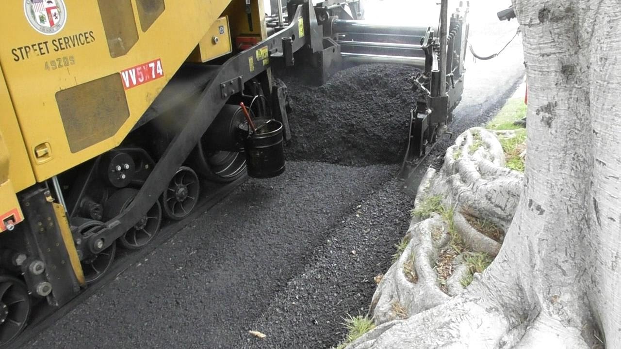 How a STREET is Paved repaved With Asphalt after Resurfacing Los Angeles PART 2