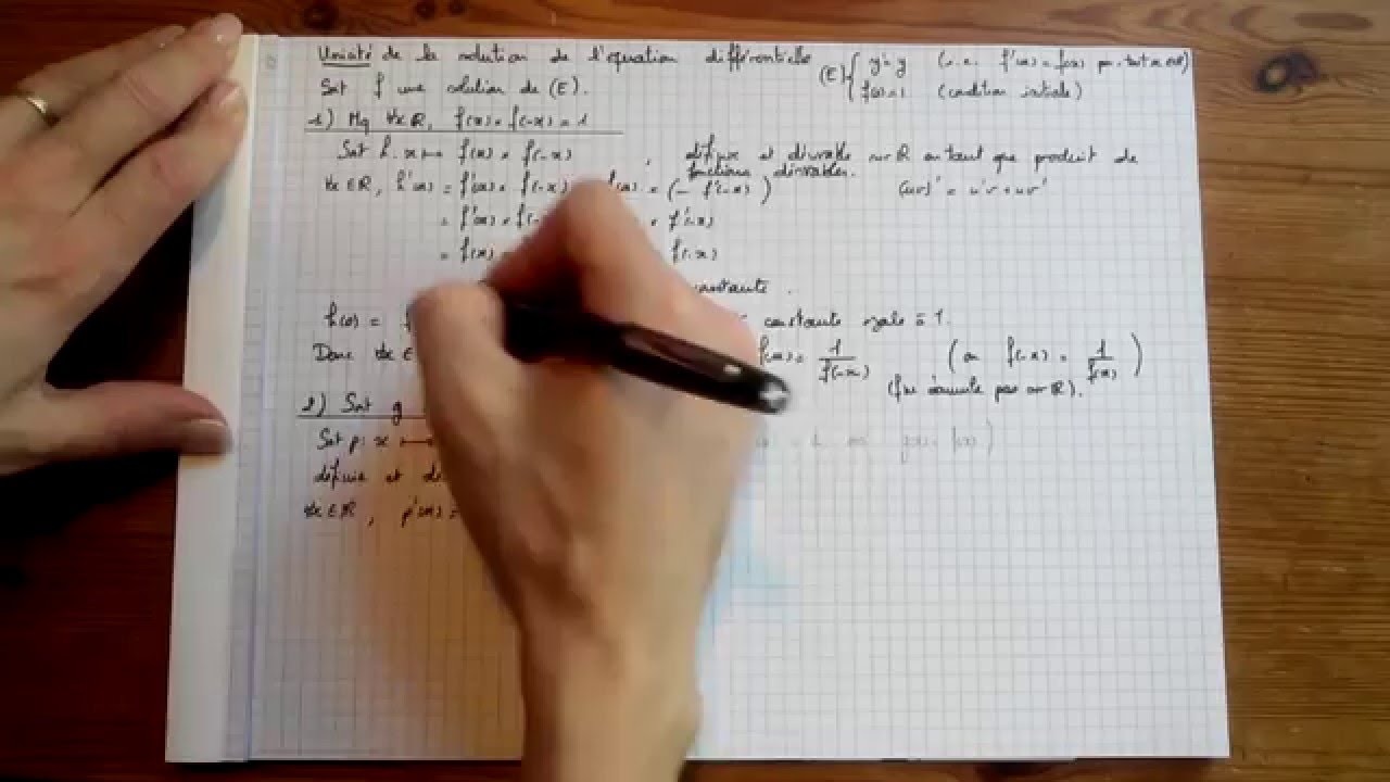 TSCH10 Théorème 10.1 : Unicité de l'exponentielle.