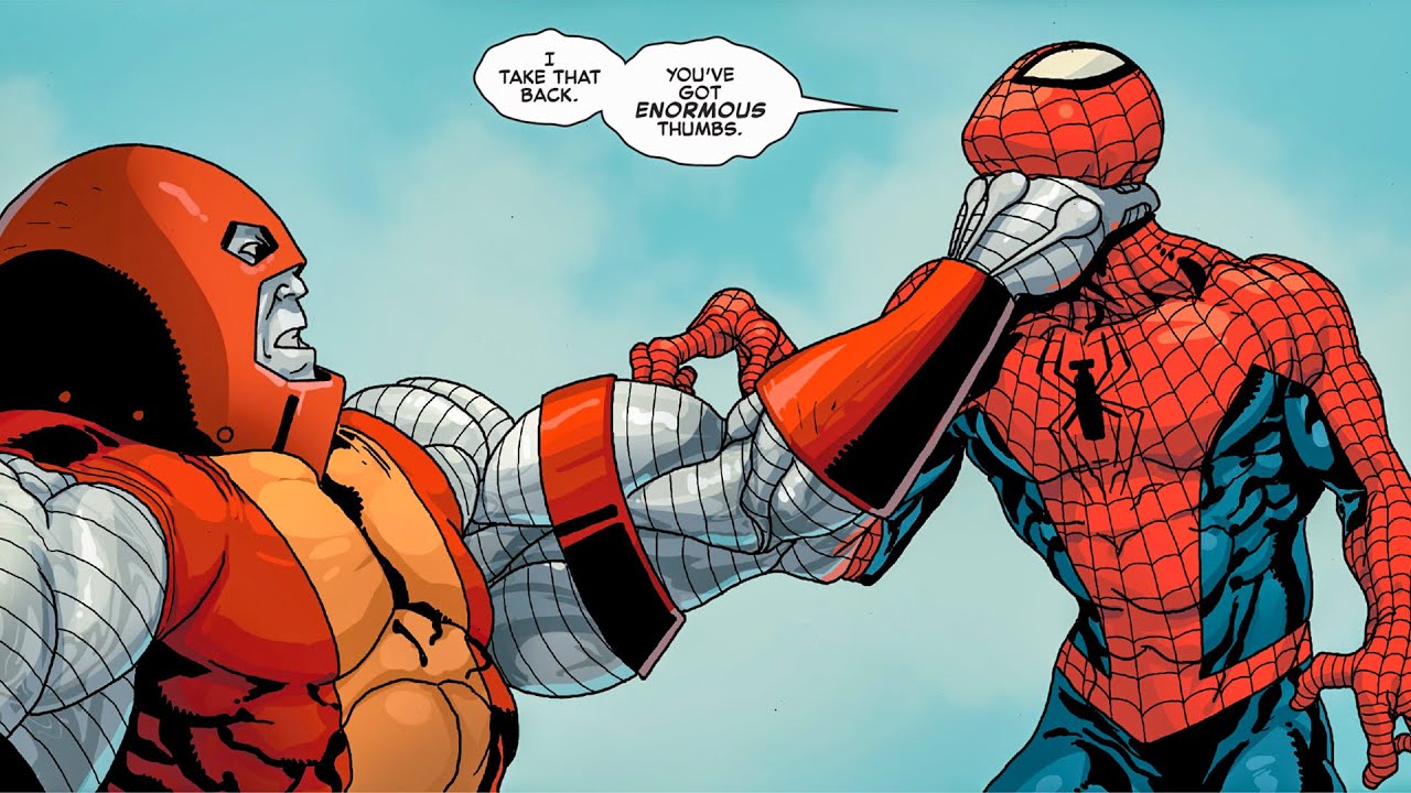 Avengers vs X Men: Colossus vs Spiderman