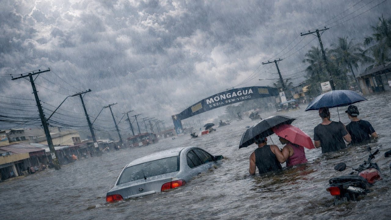 ⚠️ Alerta em Mongaguá: ruas ficam debaixo d’água após chuva intensa! 28/2/26 