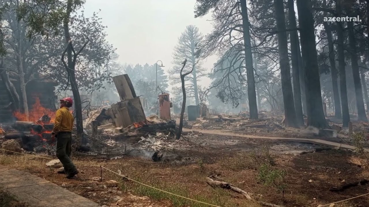 Grand Canyon fire reaction, scenes from AZ wildfire plus North Rim lodge before and after photos