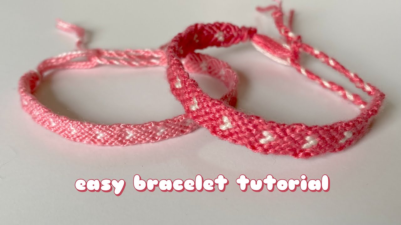 how to make easy friendship heart bracelet DIY | tiny heart friendship bracelet | heart pattern