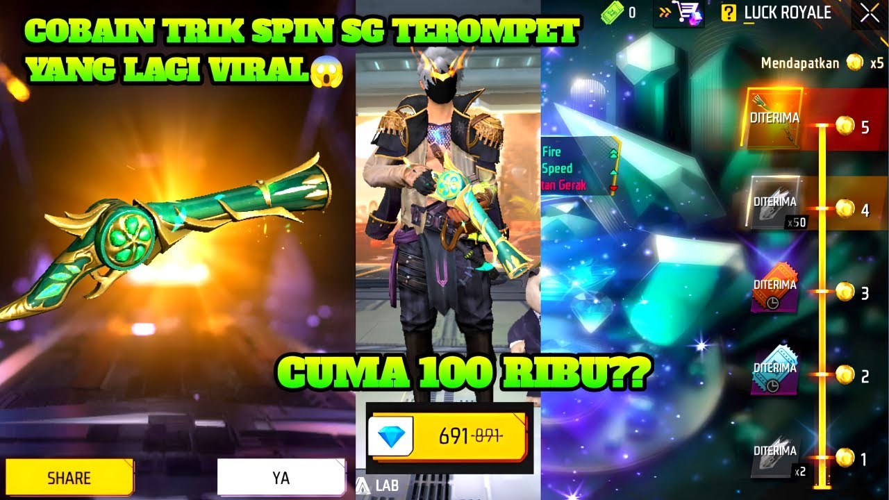 TERBARU!!!-TRIK SPIN SG TEROMPET ANTI-ANTI RUNGKAD 🔥 (GARENA FREE FIRE)
