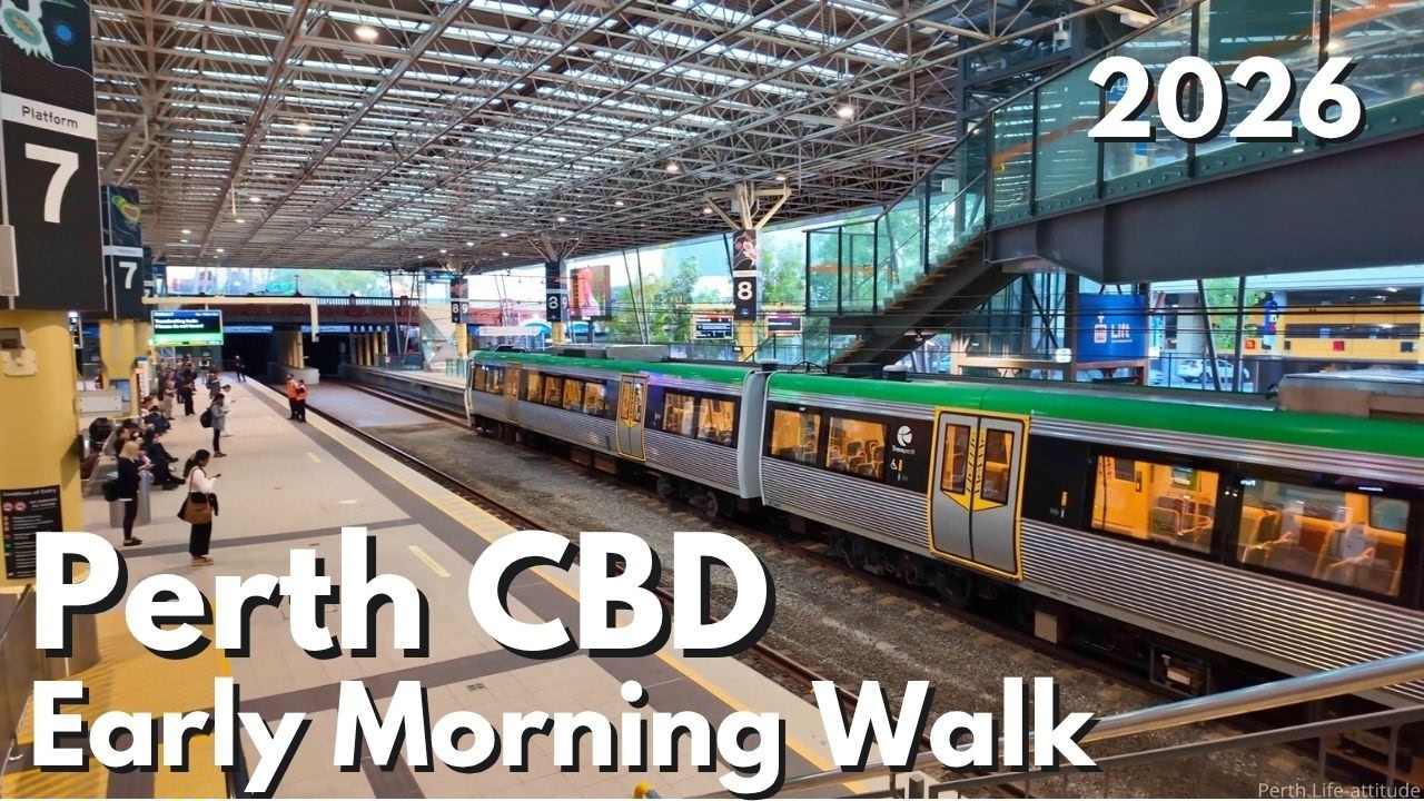 Perth CBD Walk 2026 &mdash; Early Morning Walk from Perth Underground Station (4K)