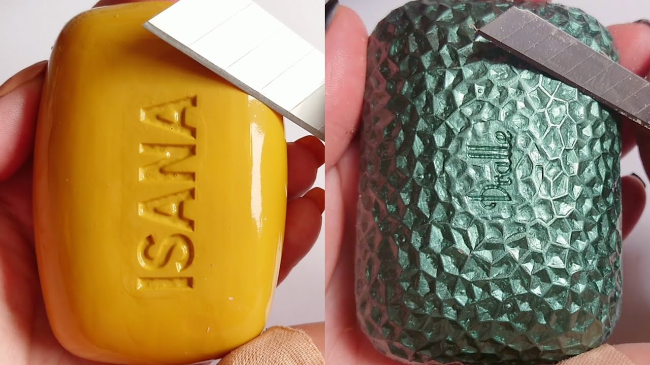 Soap Carving ASMR Relaxing Sounds no talking Satisfying ASMR Video #carvingsoap #soapcutting #acmp