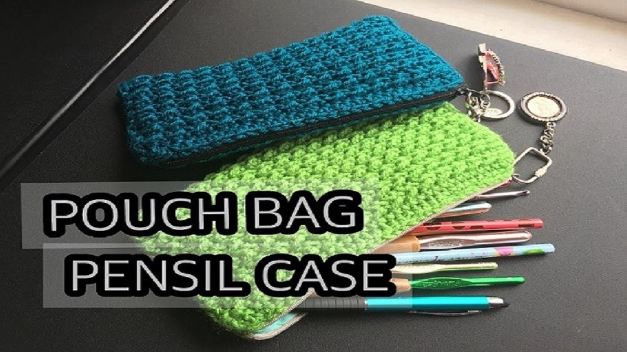 CROCHET POUCH BAG and PENCIL CASE and SMALL BAG with Zipper