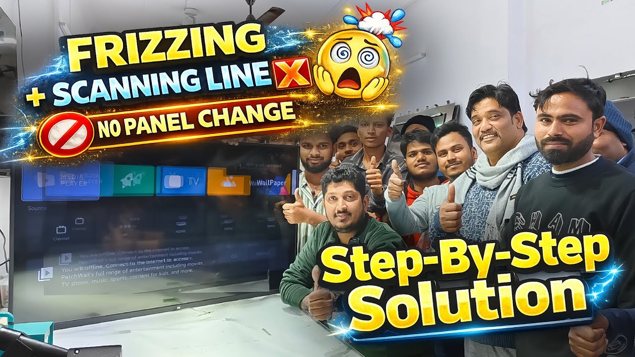 TV Picture Frizzing & Scanning Lines Fix ✅ Step-by-Step Repair | LED Tv Repairing Course