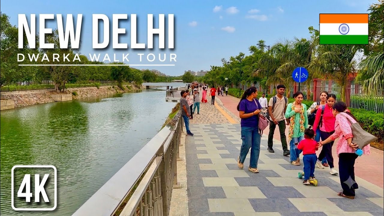 🇮🇳Evening Walking in Delhi&rsquo;s Sustainable Walkaway & Cycling Path- Bharat Vandana Park Dwarka
