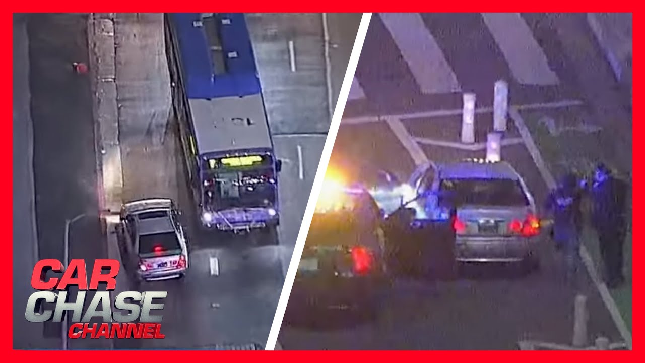 FULL POLICE CHASE: Reckless driver swerves through LA traffic to evade police | Car Chase Channel