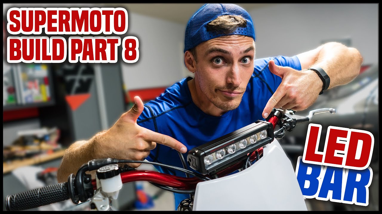 LED BAR HEADLIGHT on a DIRT BIKE! [Supermoto Build Part 8]