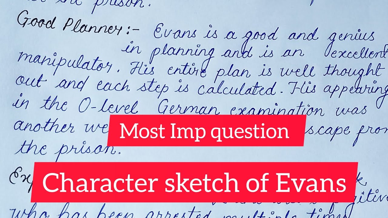 Character sketch of Evans| Class 12th| Evans Tries an O-Level #importantquestions #class12english