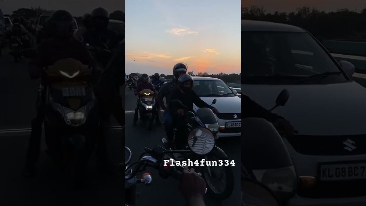 Evening block at Thoppumpady Kundanoor Road, #road #tb350 #bullet #traffic #roadblock #ride