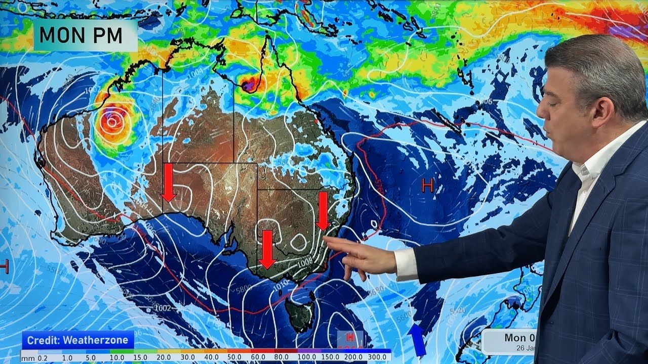 Oz Weather to Jan 31: Tropical lows, WA rain & southern heat