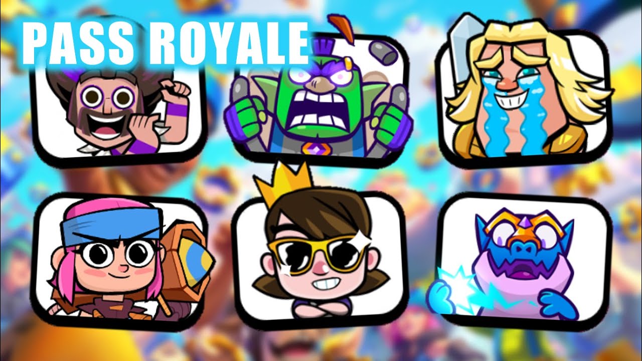 ALL Pass Emotes In Clash Royale! | Season 1-65!
