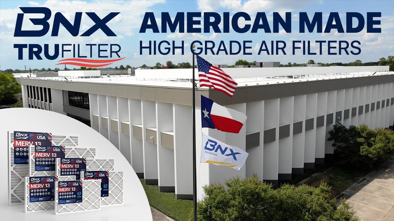 BNX Air Filter Factory in Houston TX Made in USA MERV 13 AC Filters for HVAC Air Conditioner