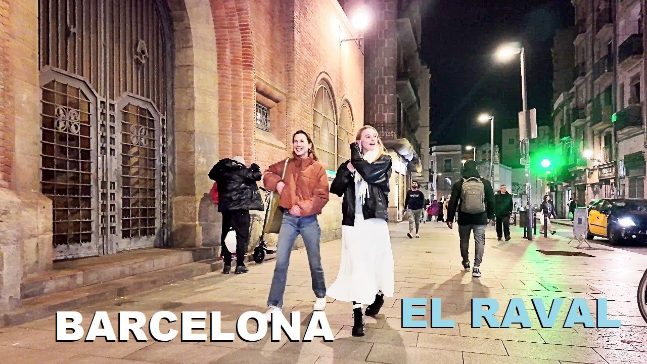 Barcelona la Ciudad Turística en Invierno | Recorrido a Pie por el Raval | Enero 2024 [4K, 60ftps]