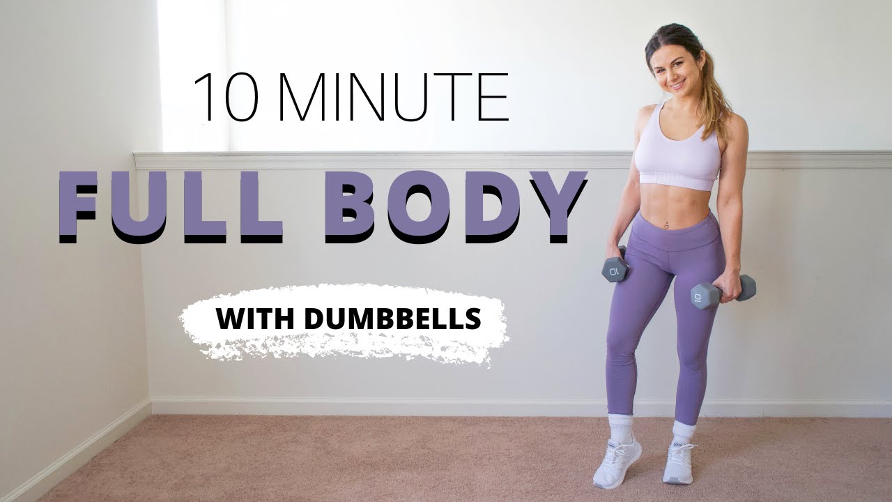10 Minute Full Body Dumbbell Workout with Ashley Gaita - Home Total Fitness Exercise Routine