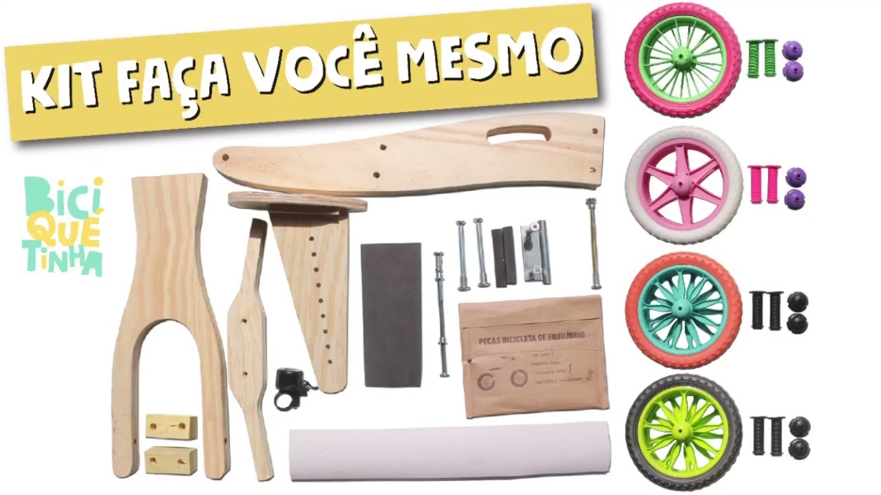 Kit Faça Você Mesmo DIY Bicicleta de Equilíbrio Sem Pedal Biciquetinha