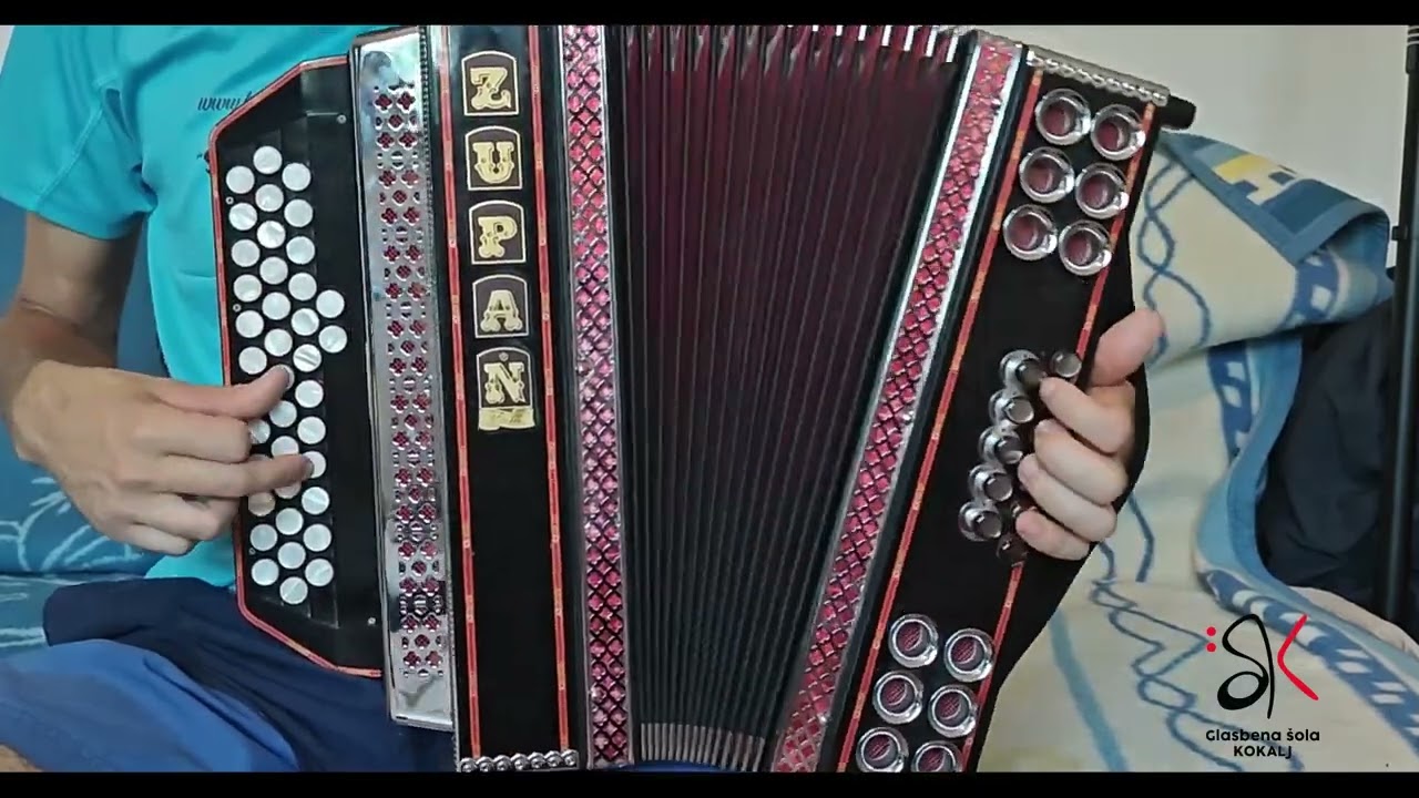 Lekcija za diatonično harmoniko - Avsenik - Gorenjska polka - B ES AS(#86)