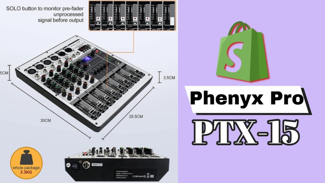 Phenyx Pro PTX15 | 4 Channel Mixer | with USB Input