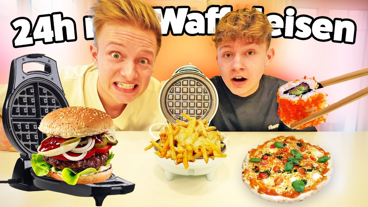 24h alles aus dem Waffeleisen essen 🍟🍔🍕  TipTapTube