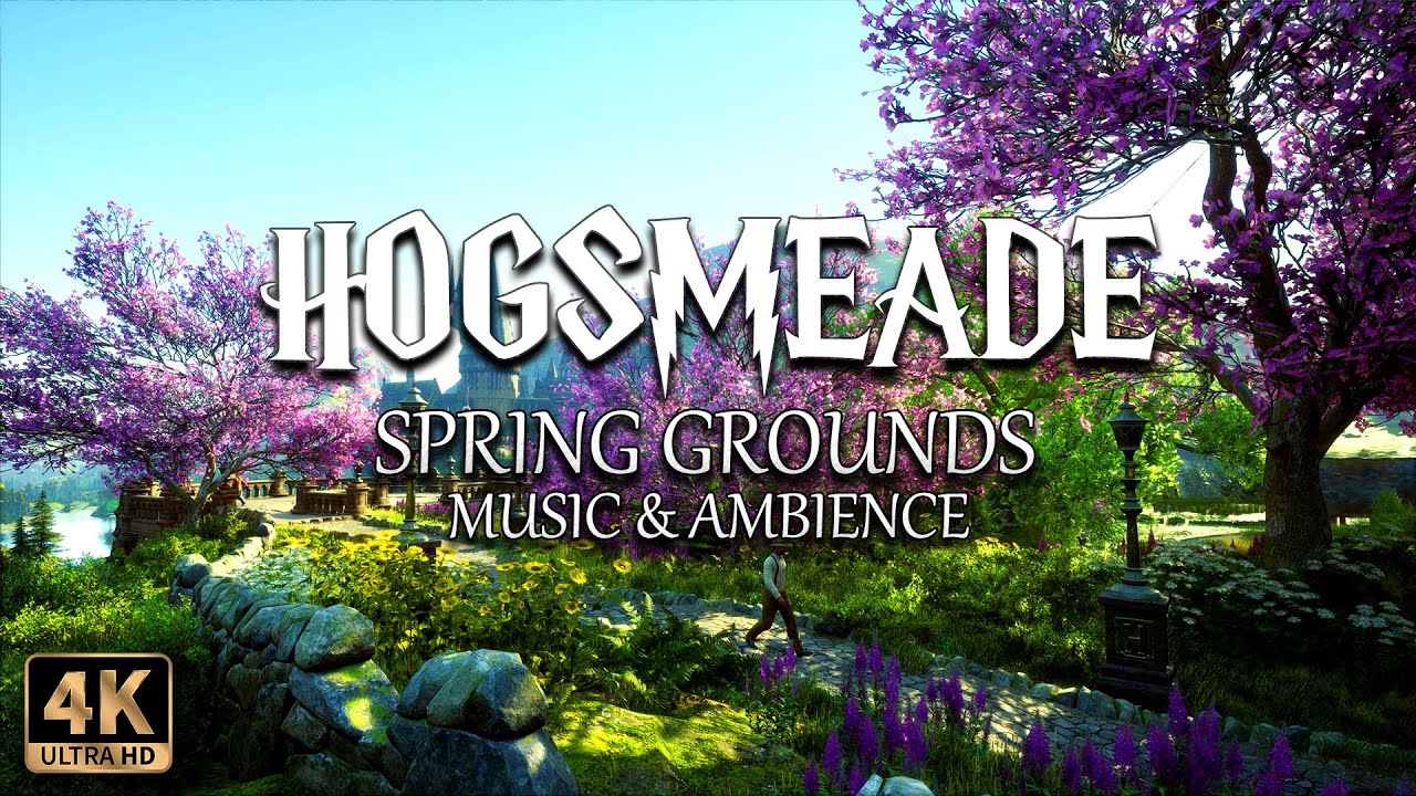 Spring Grounds in Hogsmeade | 4K Cinematic Harry Potter Music & Ambience