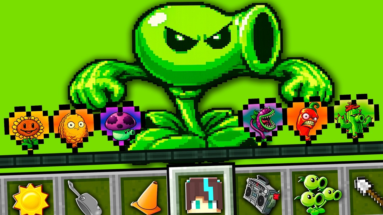 CORAZONES de PLANTAS VS ZOMBIE en Minecraft!😱