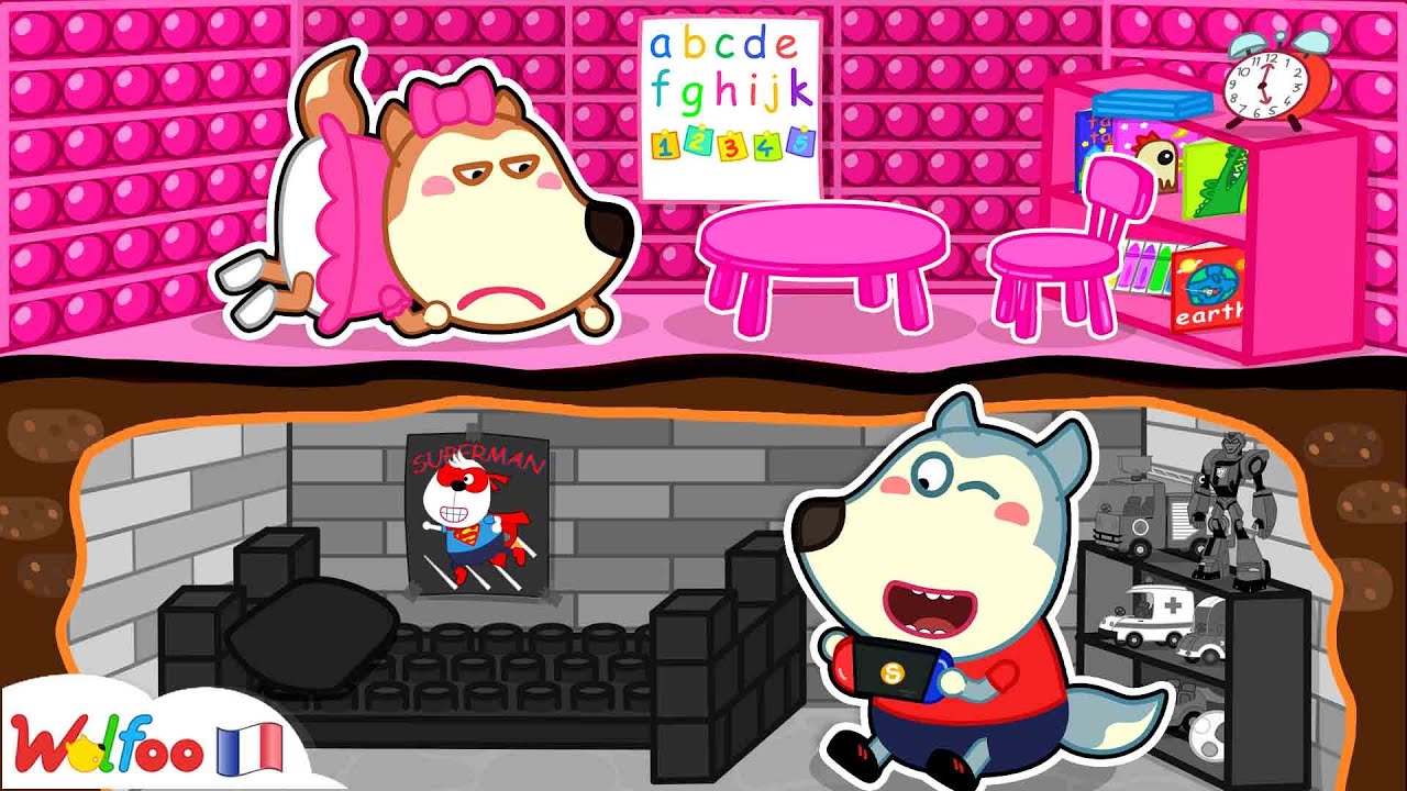 Wolfoo Crée Une Salle Secrète Rose Et Noire Dans Un Souterrain 🤩 Dessin Animé🎉 Collection D'épisodes