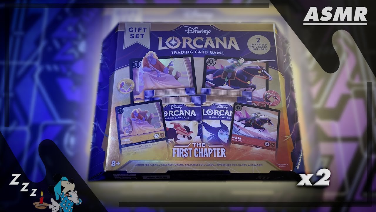 *ASMR*  Disney Lorcana Gift Set Opening (x2) & First Impressions 🐭💤
